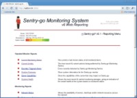 The home page provides access to all available reports for the monitor